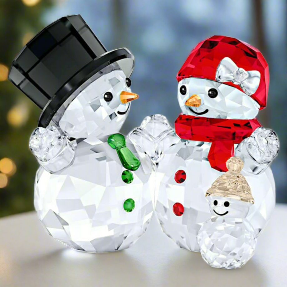 SWAROVSKI スノーマン 置物 snowman-family-swarovski-